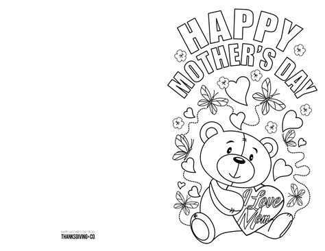 Free Printable Mothers Day Cards To Color Pdf
